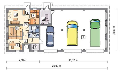 Rzut parteru POW. 187,6 m²