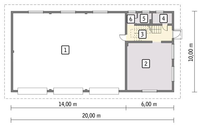 Rzut parteru POW. 180,3 m²
