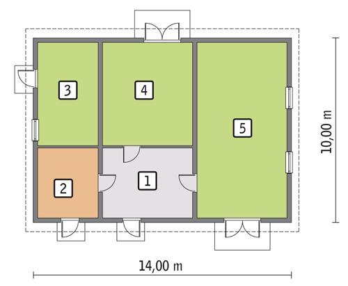 Rzut parteru POW. 123,1 m²