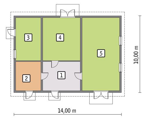 Rzut parteru POW. 123,1 m²