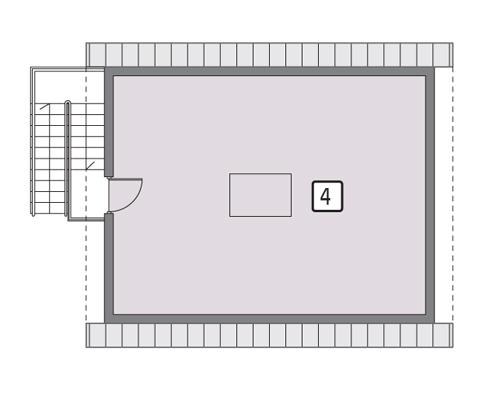 Rzut poddasza lustro POW. 53,6 m²