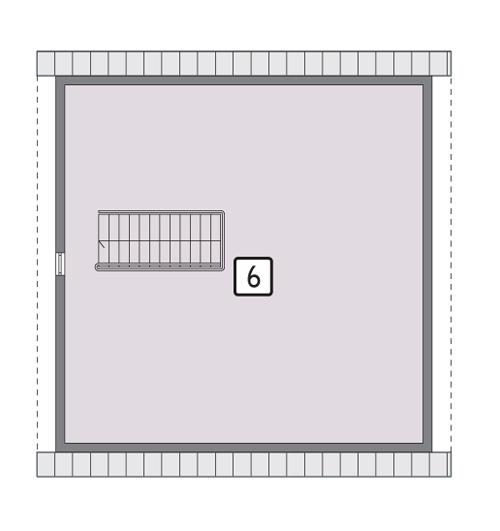 Rzut poddasza lustro POW. 85,5 m²