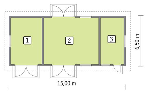 Rzut parteru POW. 83,6 m²