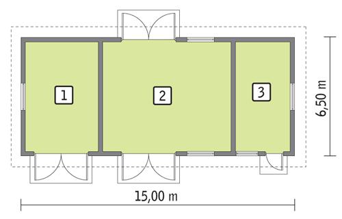 Rzut parteru POW. 83,6 m²