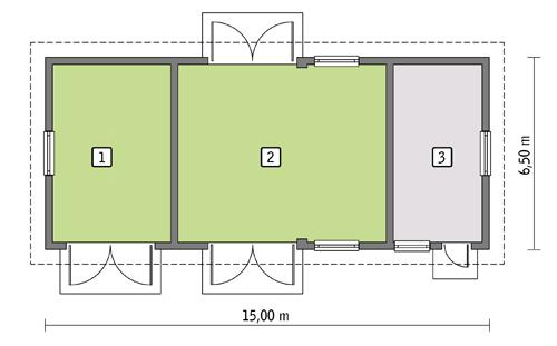 Rzut parteru POW. 83,6 m²