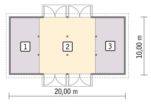 Rzut parteru POW. 185,0 m²