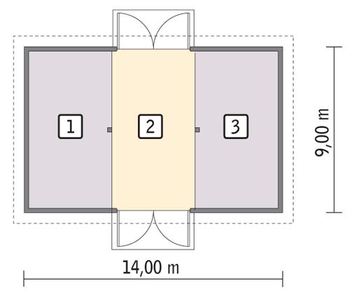 Rzut parteru POW. 114,7 m²