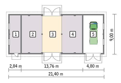 Rzut parteru POW. 172,9 m²