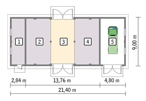 Rzut parteru POW. 172,9 m²