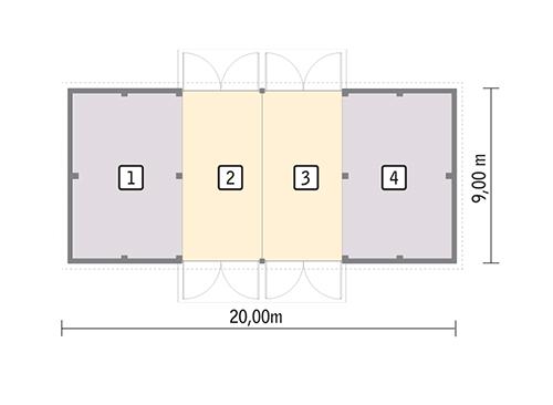 Rzut parteru POW. 162,3 m²