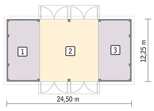 Rzut parteru POW. 280,5 m²