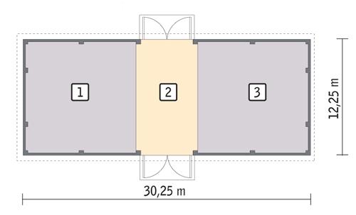 Rzut parteru POW. 347,8 m²