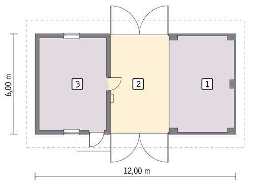 Rzut parteru lustro POW. 64,1 m²