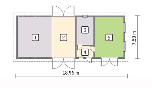 Rzut parteru POW. 124,7 m²