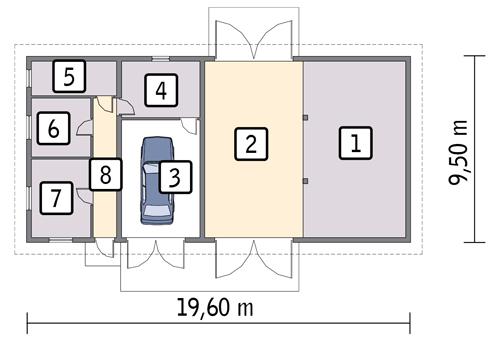 Rzut parteru POW. 163,0 m²