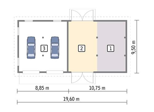 Rzut parteru POW. 168,1 m²