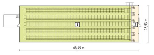 Rzut przyziemia POW. 705,3 m²