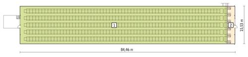 Rzut przyziemia POW. 1 232,0 m²