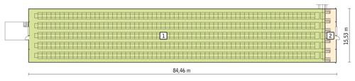 Rzut przyziemia POW. 1 232,0 m²