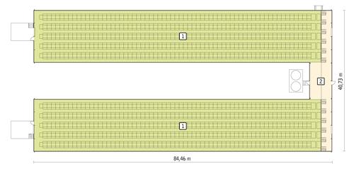 Rzut przyziemia POW. 2 529,6 m²