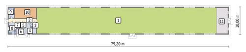 Rzut przyziemia POW. 716,8 m²