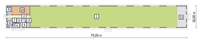 Rzut przyziemia POW. 716,8 m²