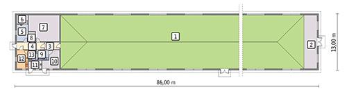 Rzut przyziemia POW. 1 031,8 m²