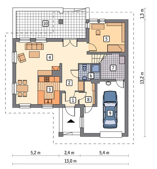 Rzut parteru POW. 97,0 m²