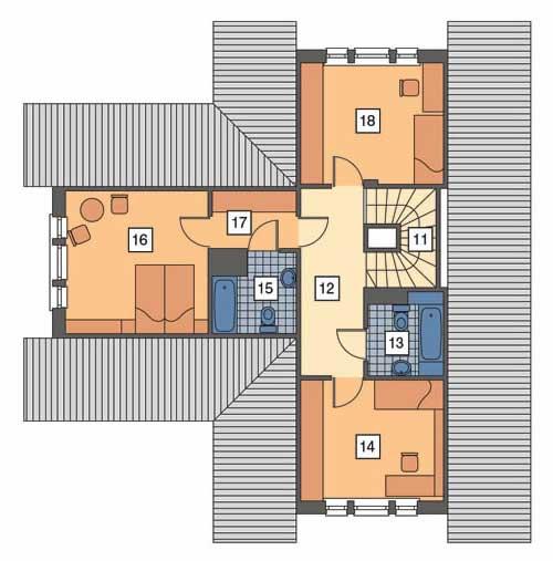 Rzut poddasza POW. 69,4 m²