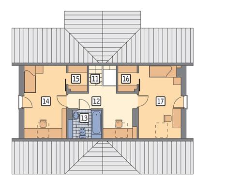 Rzut poddasza POW. 55,1 m²