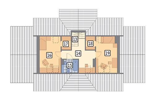 Rzut poddasza POW. 64,6 m²