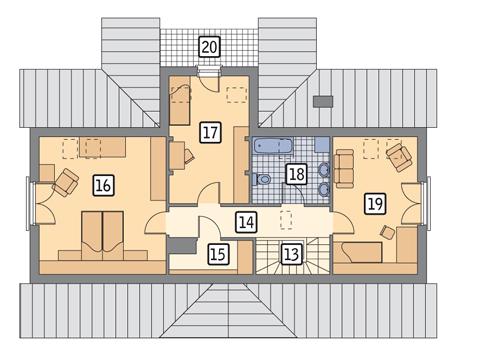 Rzut poddasza POW. 91,6 m²
