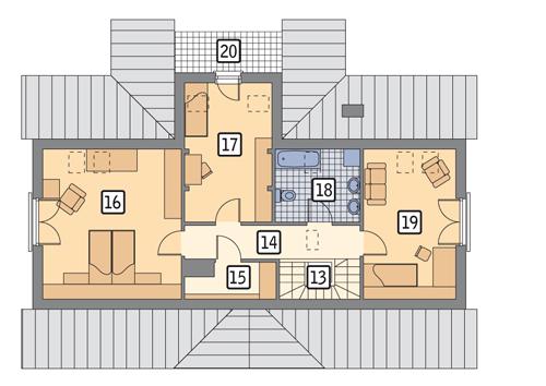 Rzut poddasza POW. 91,6 m²