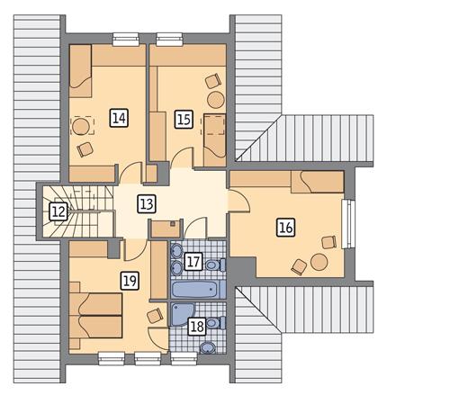 Rzut poddasza POW. 81,7 m²