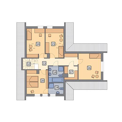 Rzut poddasza POW. 91,6 m²