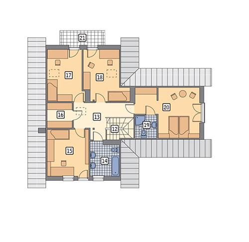 Rzut poddasza POW. 99,3 m²