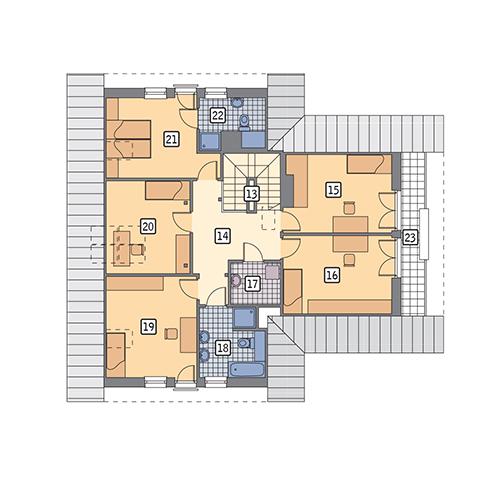 Rzut poddasza POW. 117,4 m²