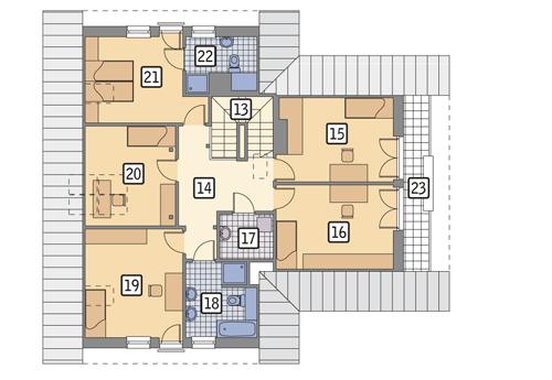 Rzut poddasza POW. 117,4 m²