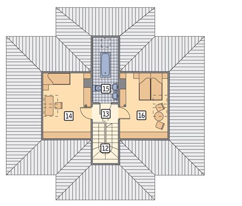 Rzut poddasza POW. 48,3 m²