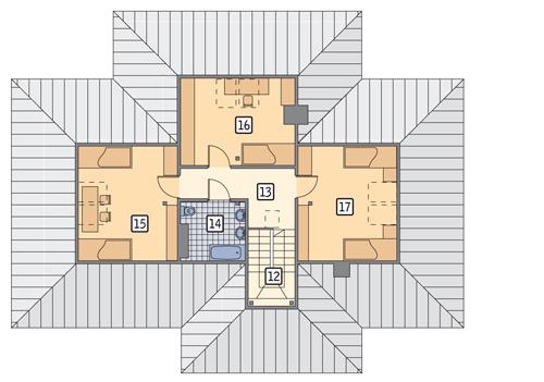 Rzut poddasza POW. 92,8 m²