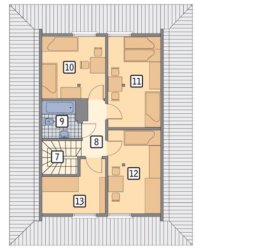 Rzut poddasza POW. 58,5 m²