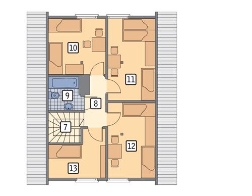 Rzut poddasza POW. 58,5 m²