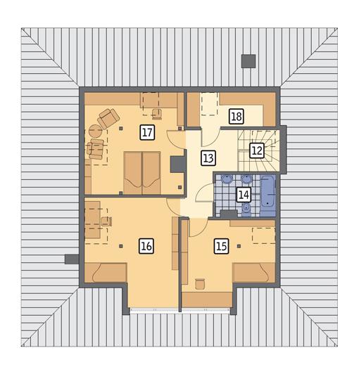 Rzut poddasza POW. 78,0 m²
