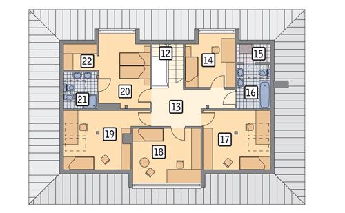 Rzut poddasza POW. 102,8 m²