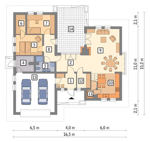 Rzut parteru POW. 143,5 m²