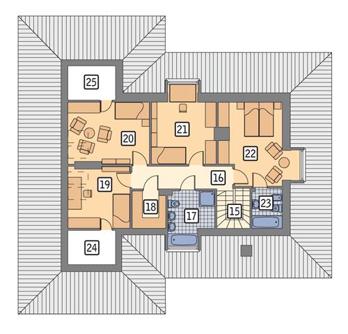 Rzut poddasza POW. 98,5 m²