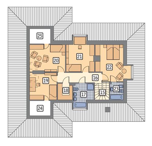 Rzut poddasza POW. 98,5 m²