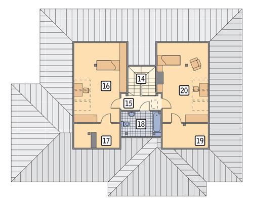 Rzut poddasza POW. 86,4 m²