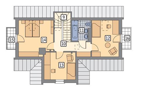 Rzut poddasza POW. 61,7 m²