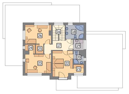 Rzut piętra: wariant POW. 79,1 m²